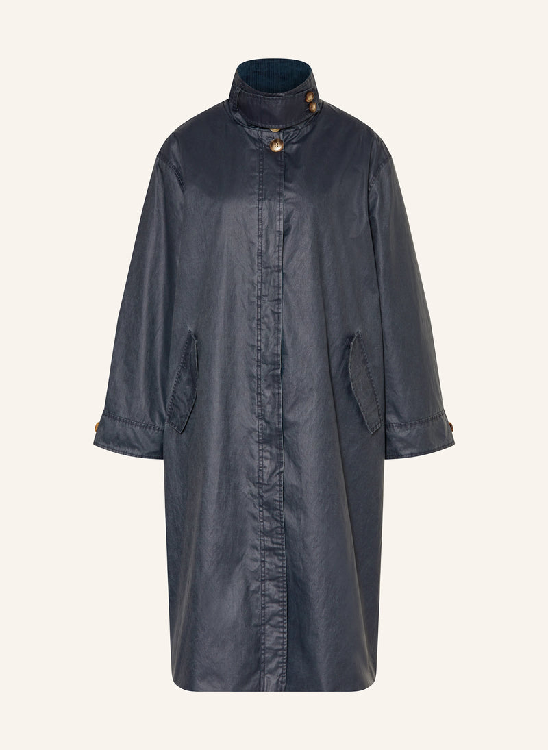 Ganilo Long Jacket | Wax Navy