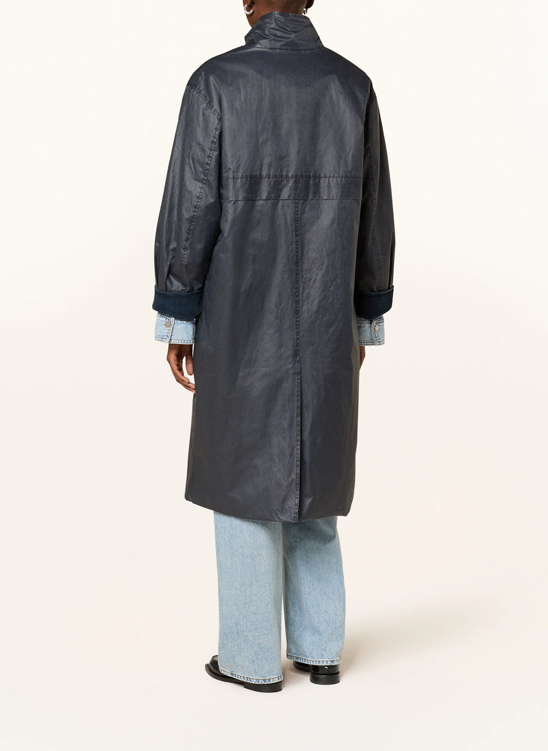 Ganilo Long Jacket | Wax Navy