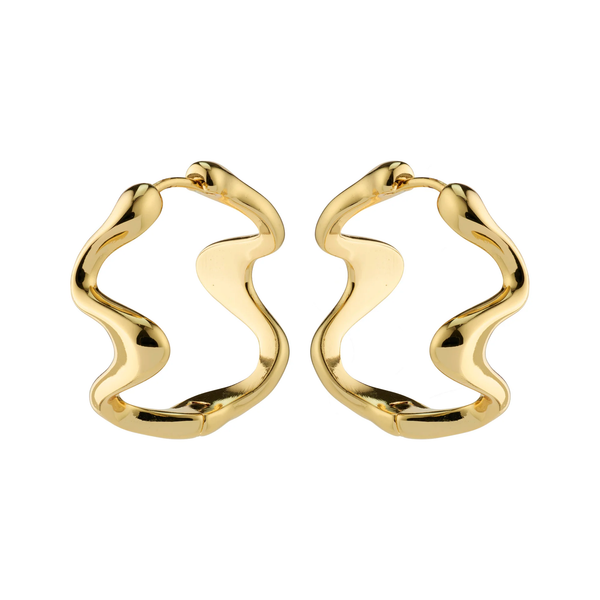 'Moon' Wavy Hoops | Gold-plated