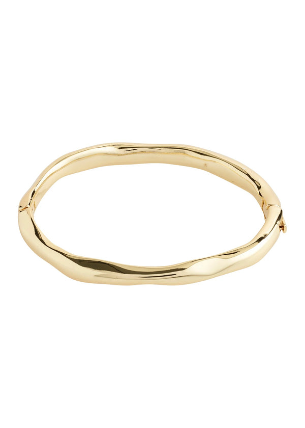 LIGHT wavy recycled bangle | Gold-Plated