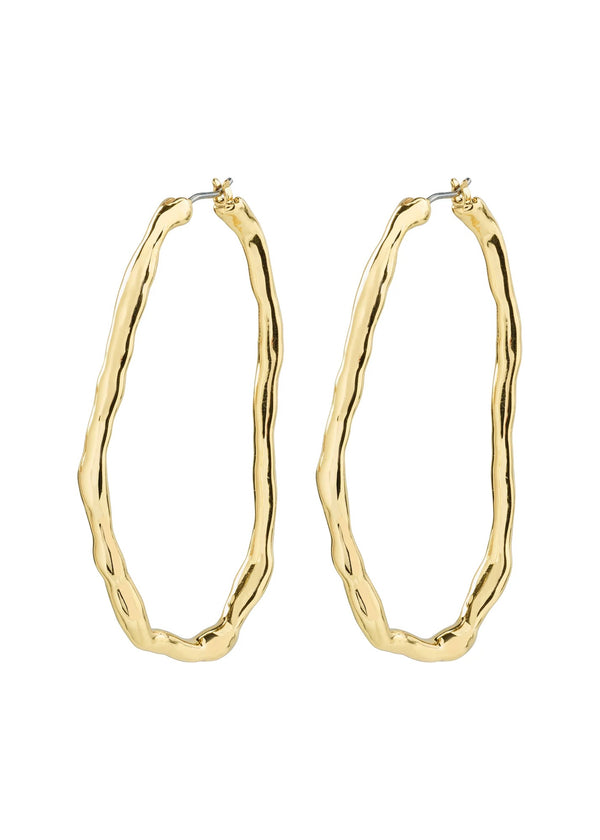 LIGHT Large Organic Hoops | Gold-Plated