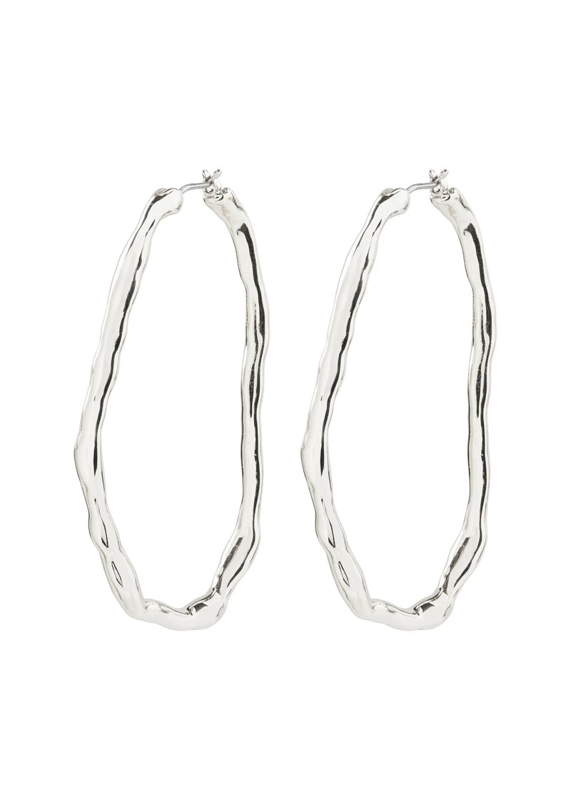 LIGHT Large Organic Hoops | Silver-Plated