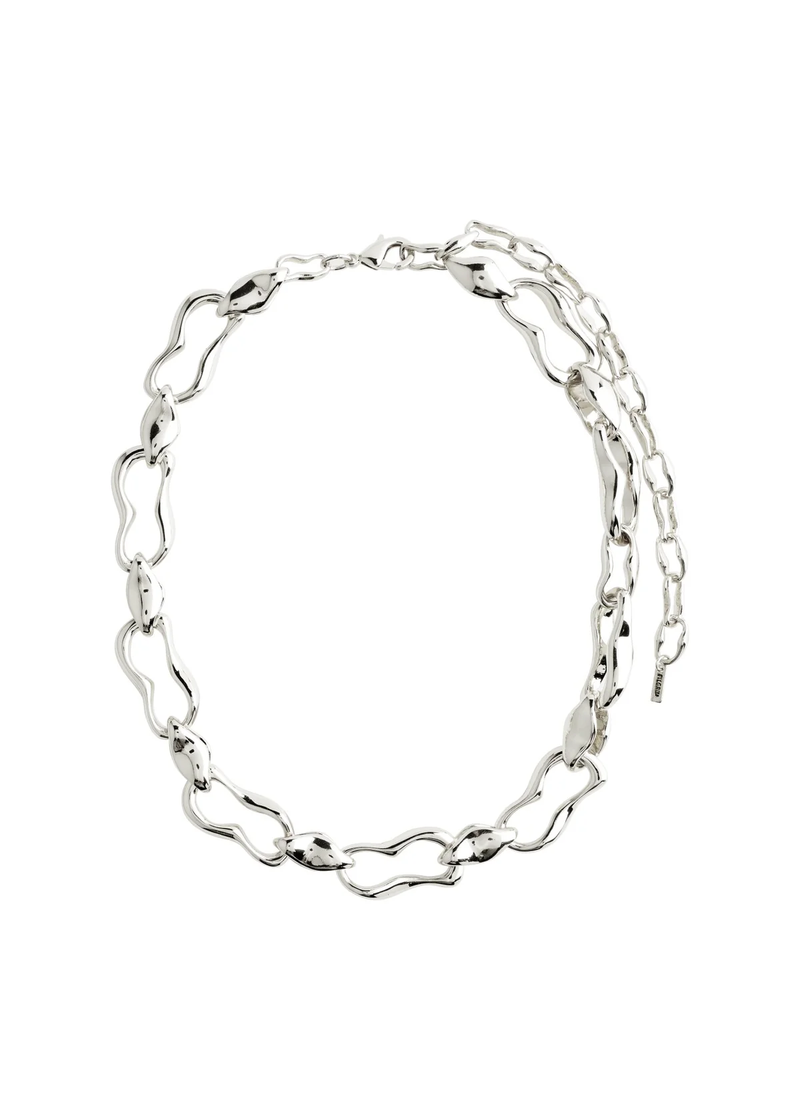 Wave Recycled Necklace | Silver-Plated
