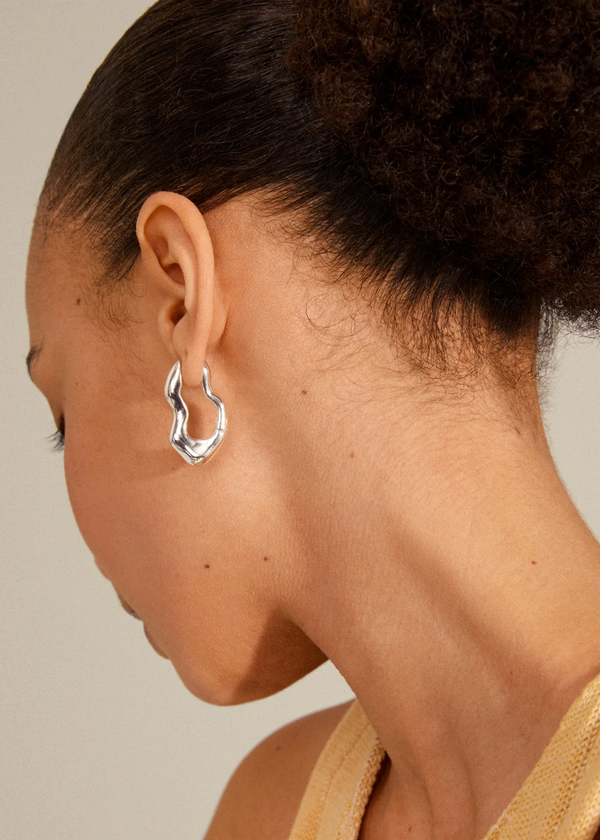 Wave Recycled Wavy Earrings | Silver-plated