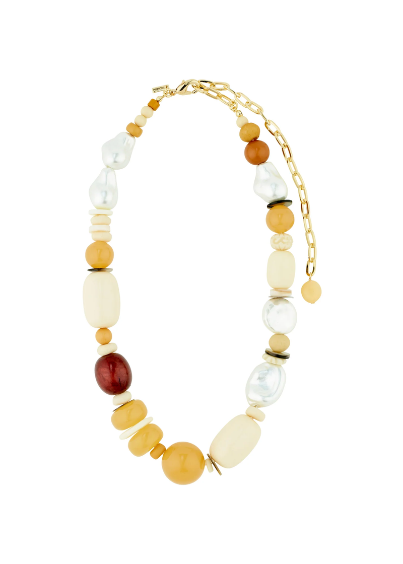 'Sun' Beaded Necklace | Gold-Plated