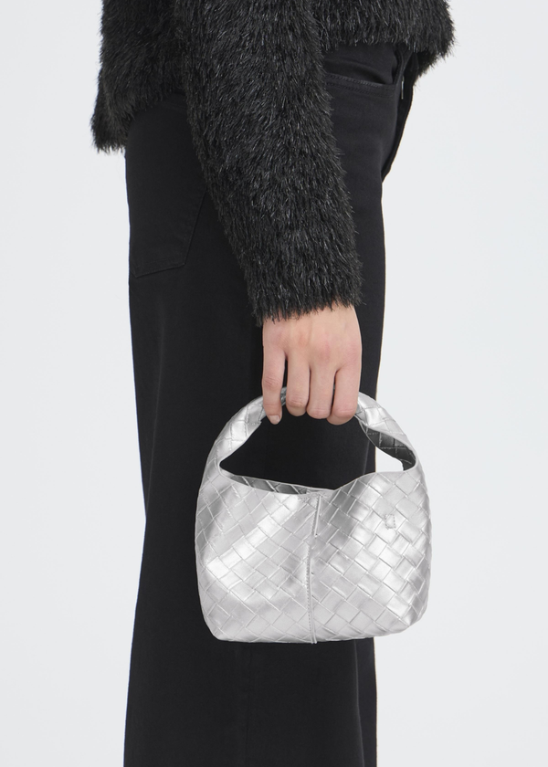 Silver Woven Bag
