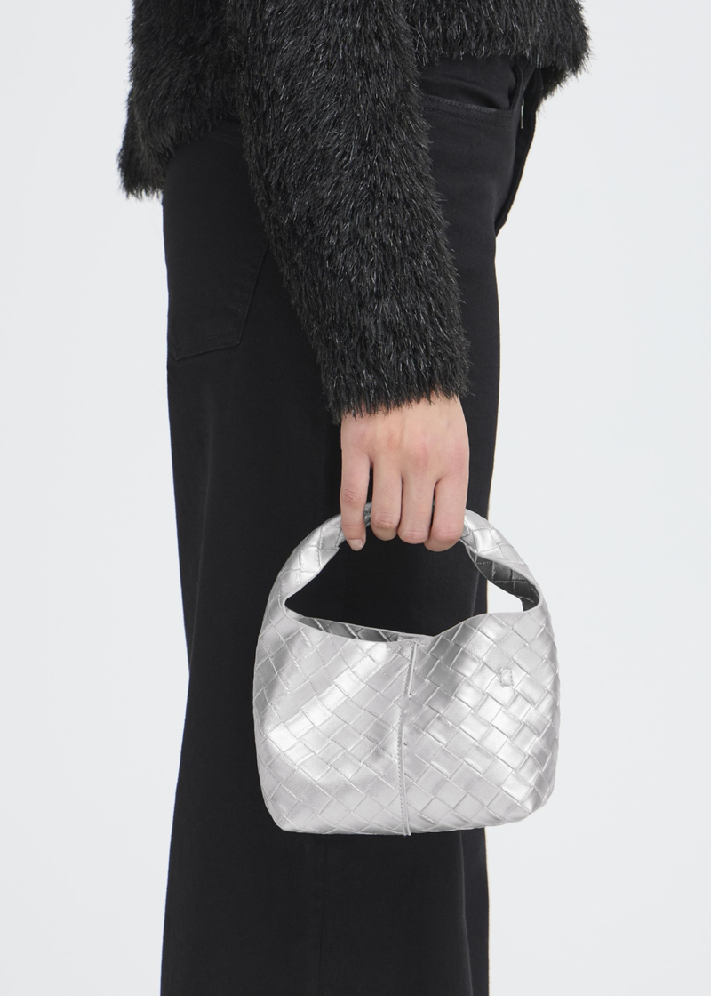 Silver Woven Bag