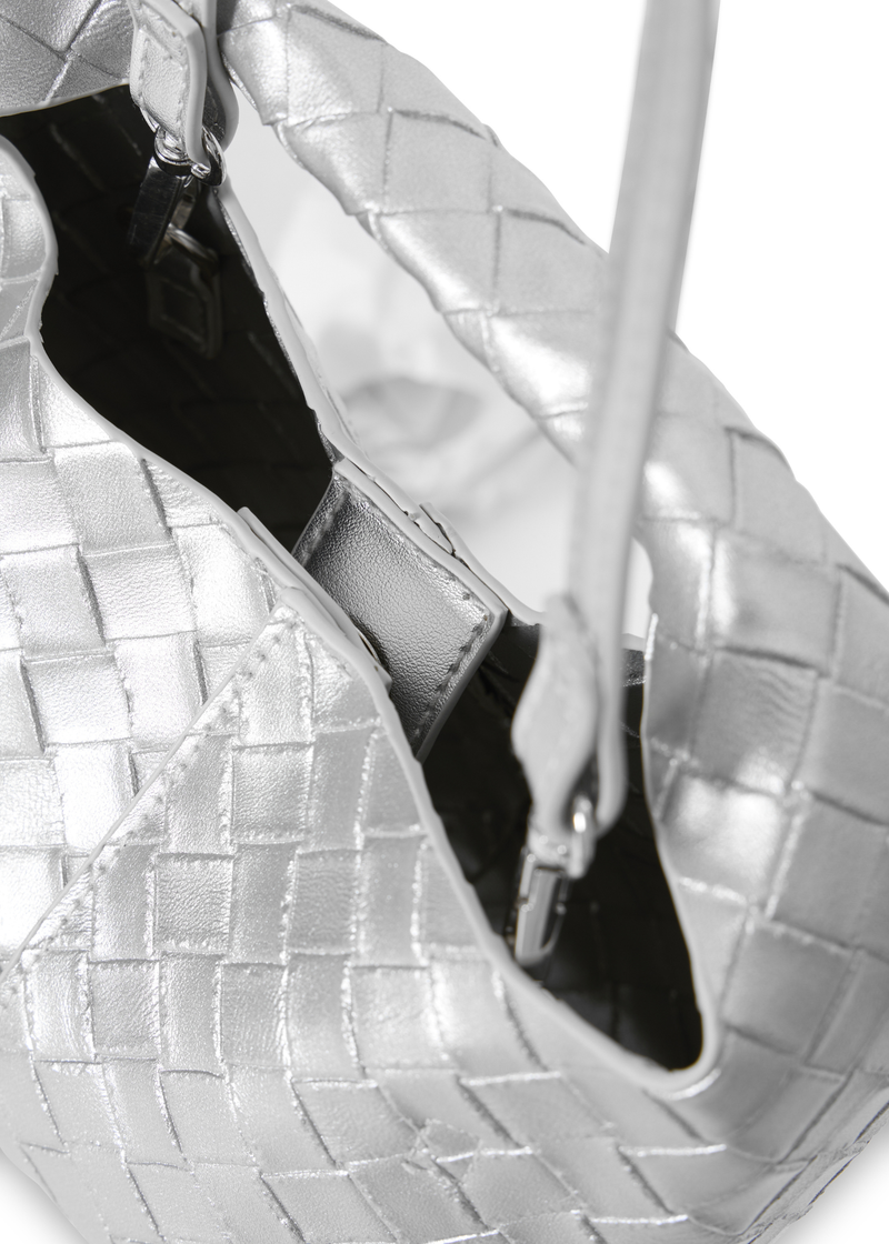 Silver Woven Bag