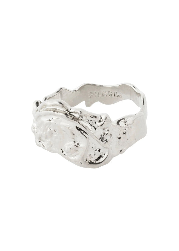 BLOSSOM Adjustable Organic Shaped Ring | Silver-Plated