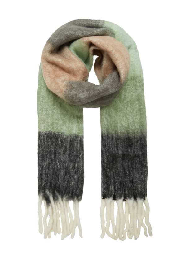 Chunky Wool Blend Scarf | Fluorite Green