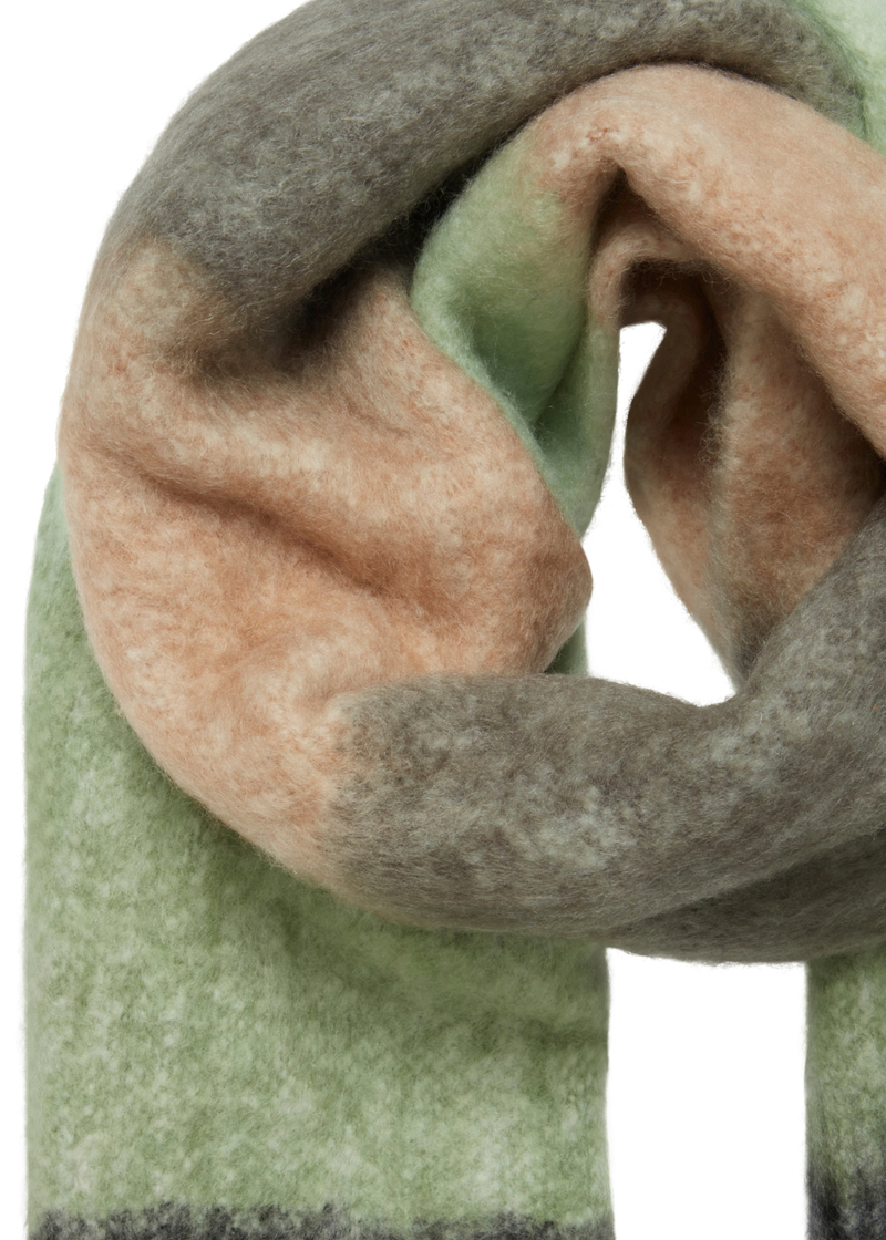 Chunky Wool Blend Scarf | Fluorite Green