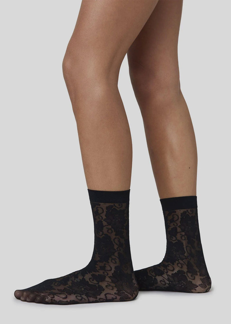 Lily Lace Socks | Black