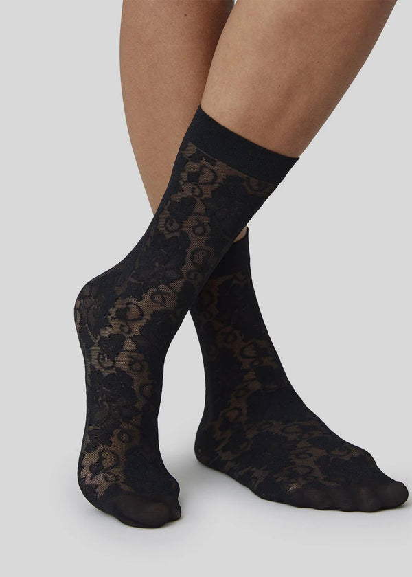 Lily Lace Socks | Black