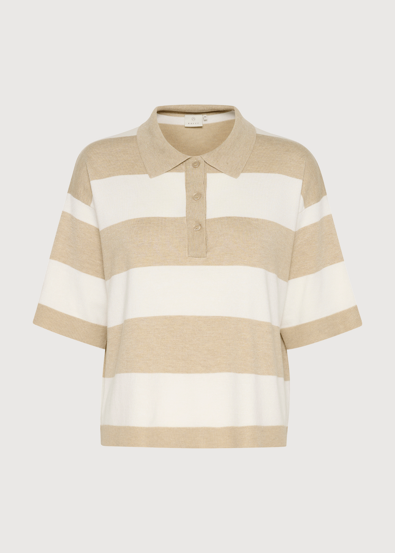 Boxy Polo Knit Top | Cream