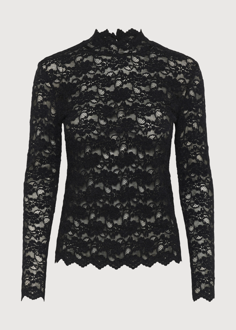 Lace High Neck Top