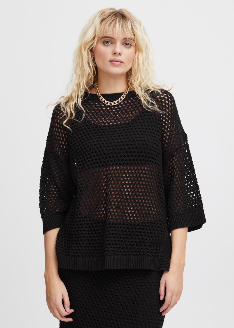 'Halaine' Knitted Mesh Top