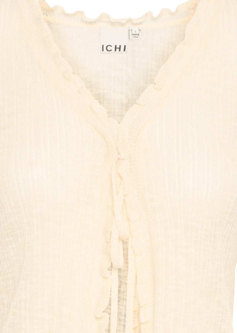 Sheer Knit Top with Ruffles