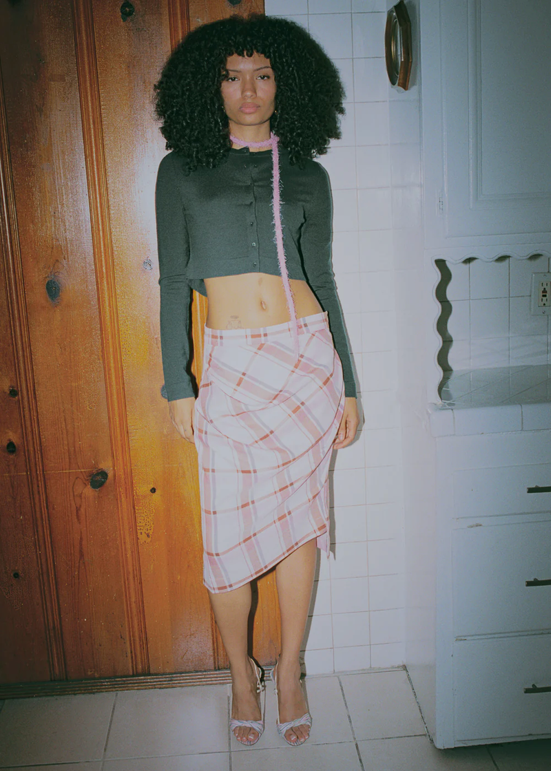 Tony Draped Plaid Skirt