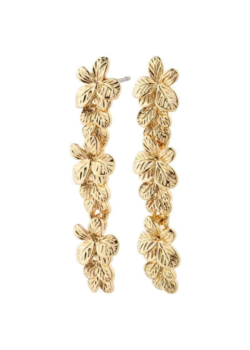 CHARMAINE Long Flower Earrings | Gold-Plated