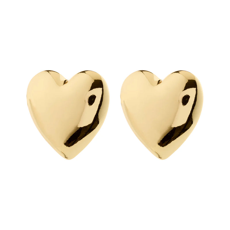 ANNEMETTE Chunky Heart Earrings | Gold-Plated