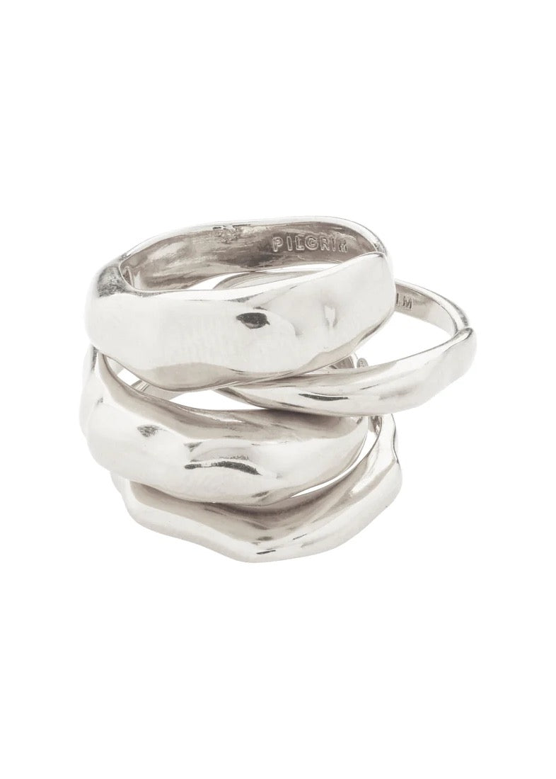 ASHER Adjustable Rings 4-in-1 Set | Silver-Plated