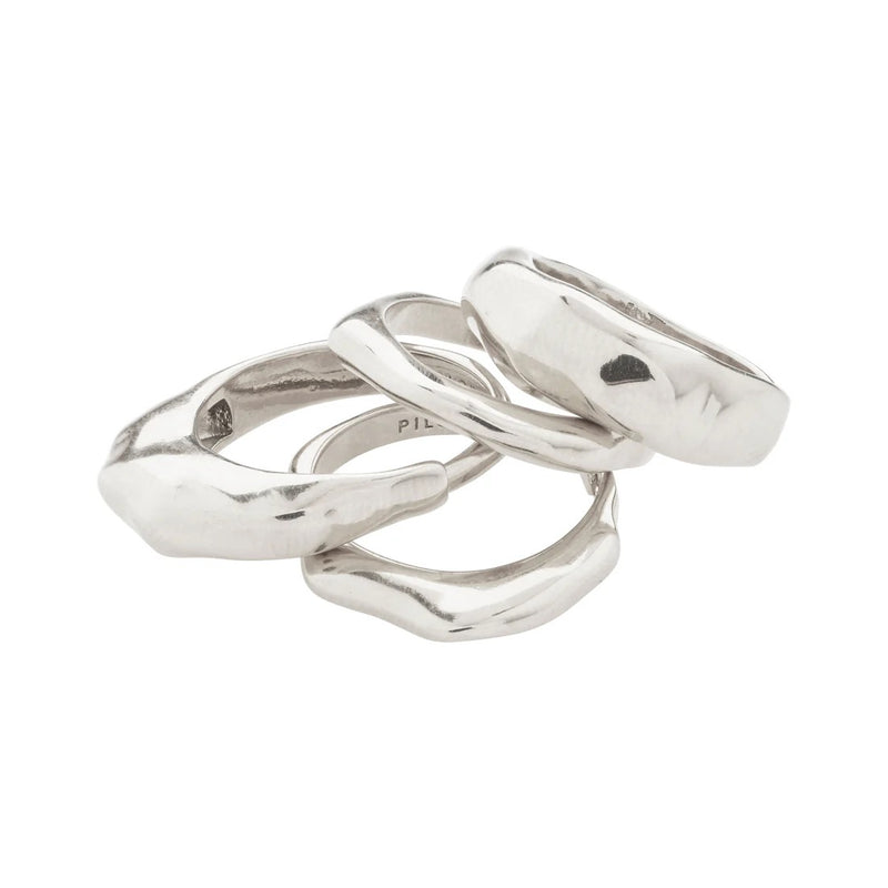 ASHER Adjustable Rings 4-in-1 Set | Silver-Plated