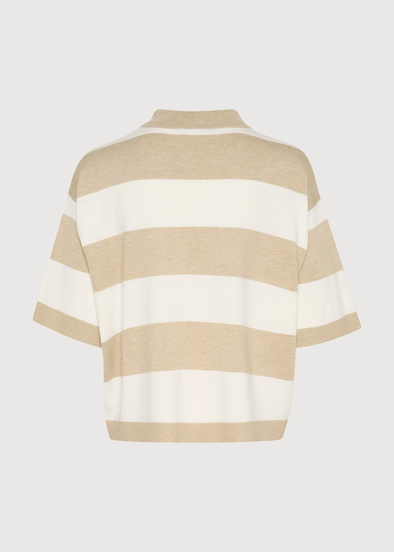 Boxy Polo Knit Top | Cream