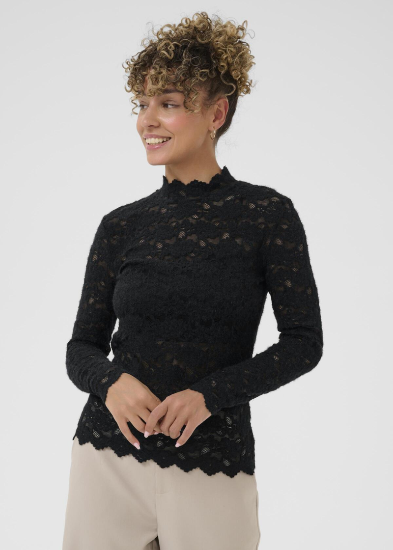 Lace High Neck Top