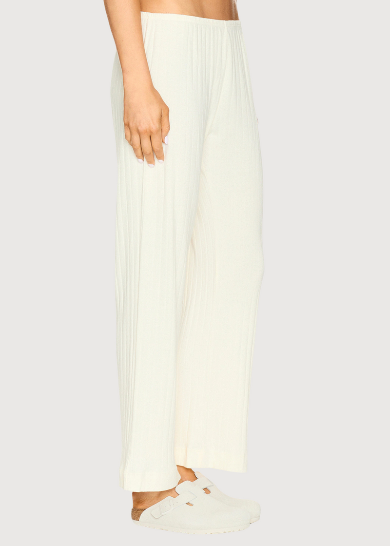 Jersey Simple Crop Pants | Creme