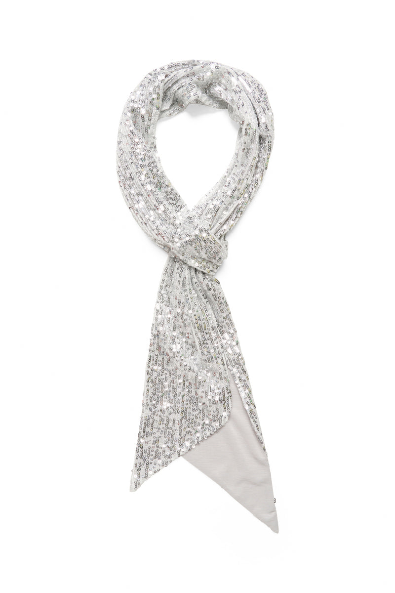 Sequin Tank with Scarf | Silver