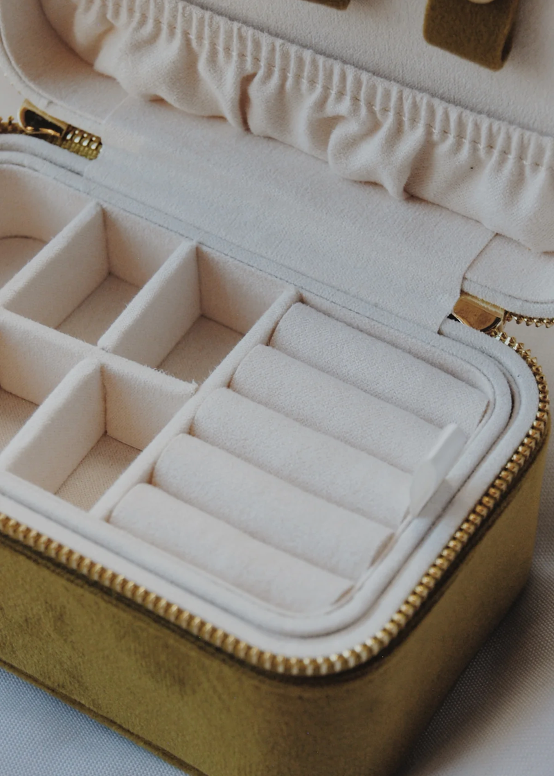 The Decades Mini Jewelry Box in Chartreuse