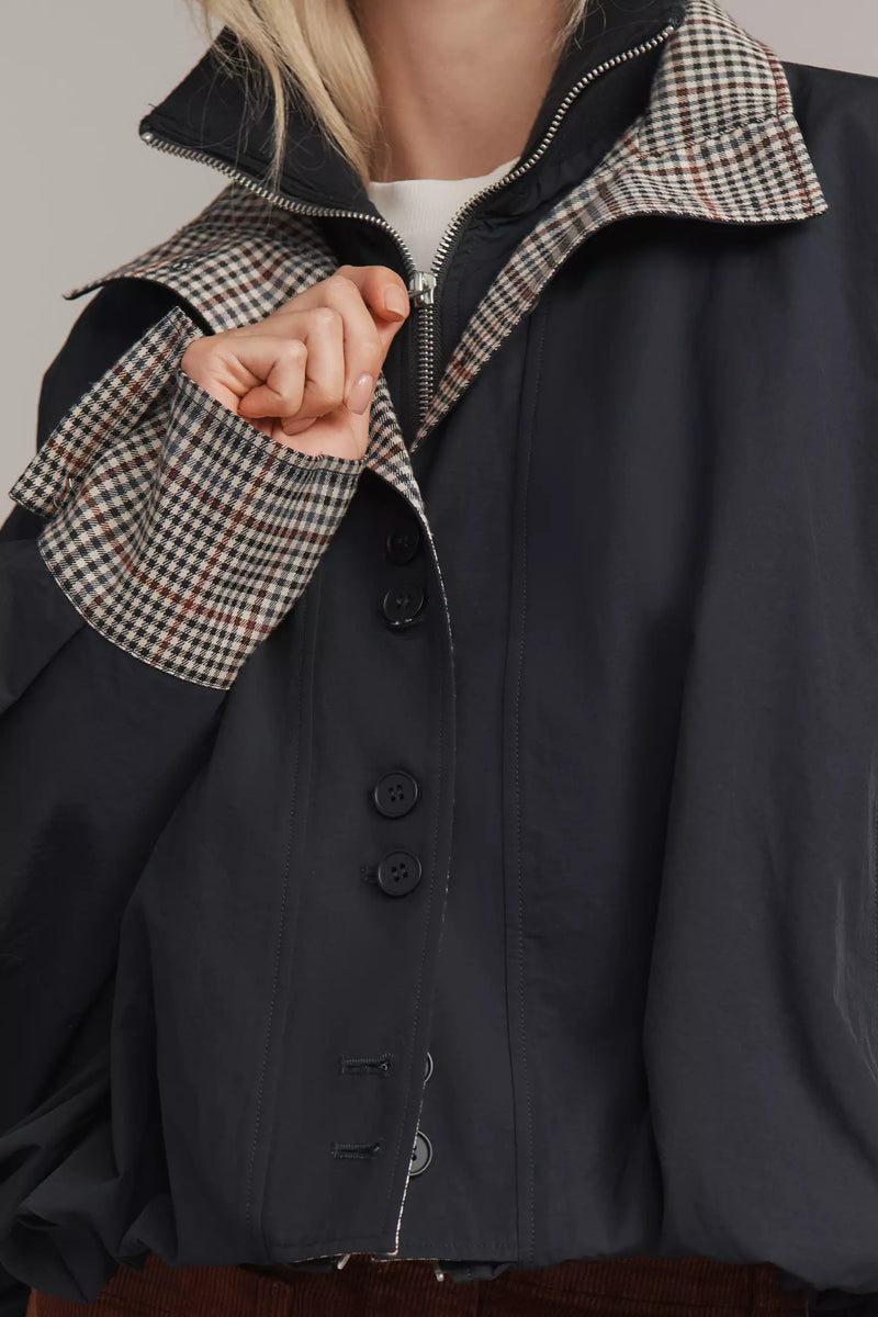 Amaryllis Plaid Cropped Jacket