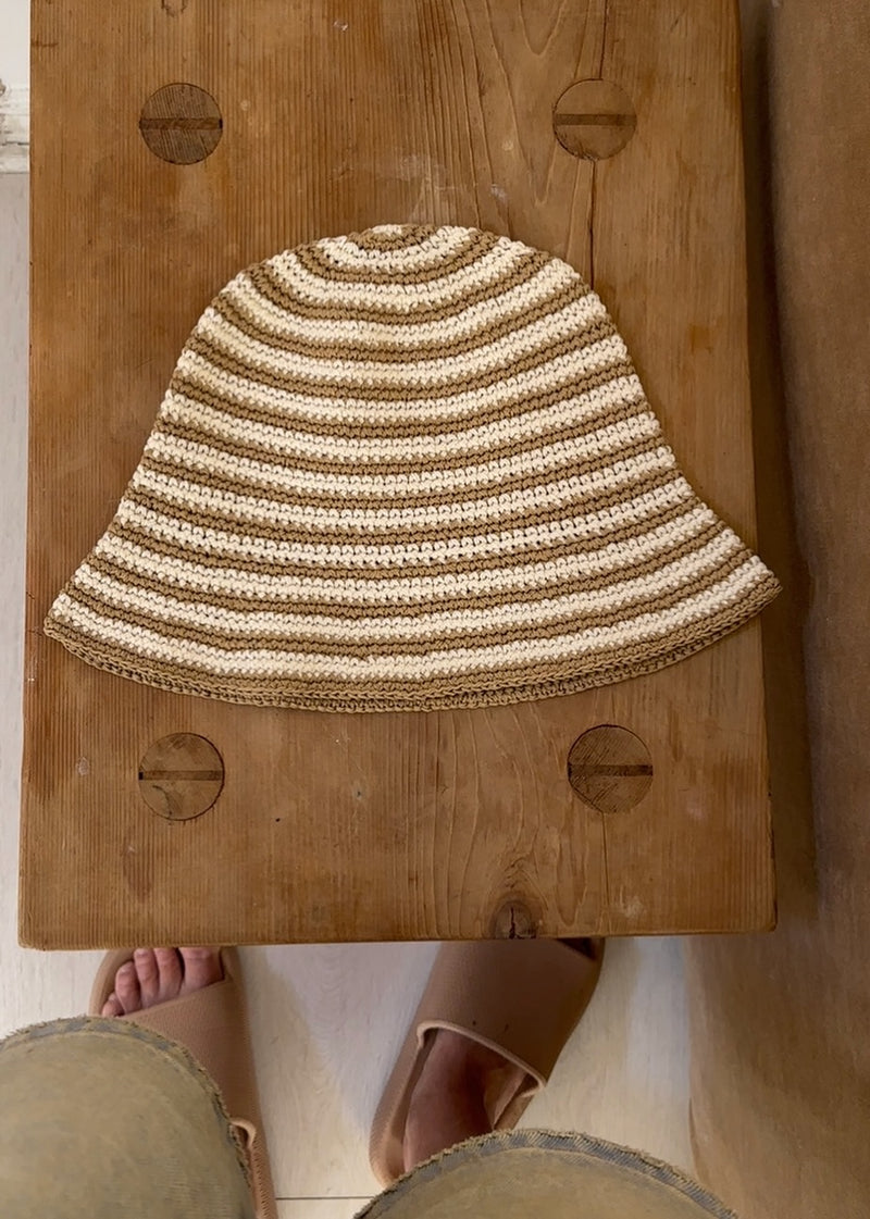 Stripe Crochet Bucket Hat