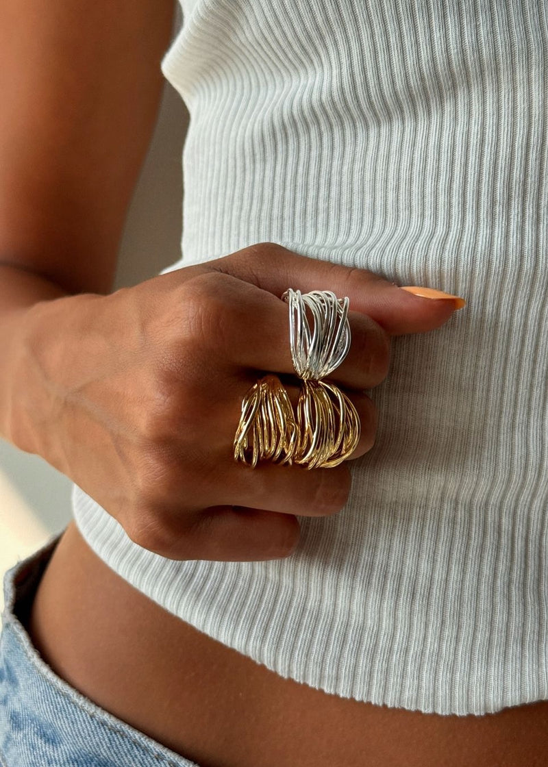 PAMELA Adjustable Layered Ring | Gold-Plated