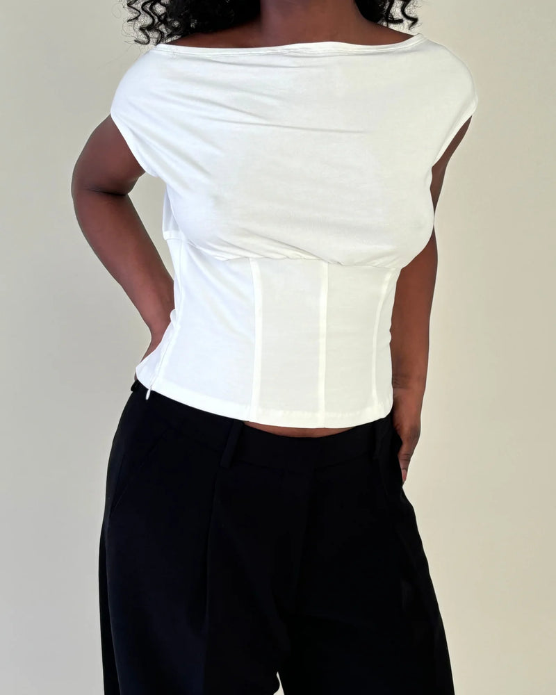 Dahlia Boatneck | White