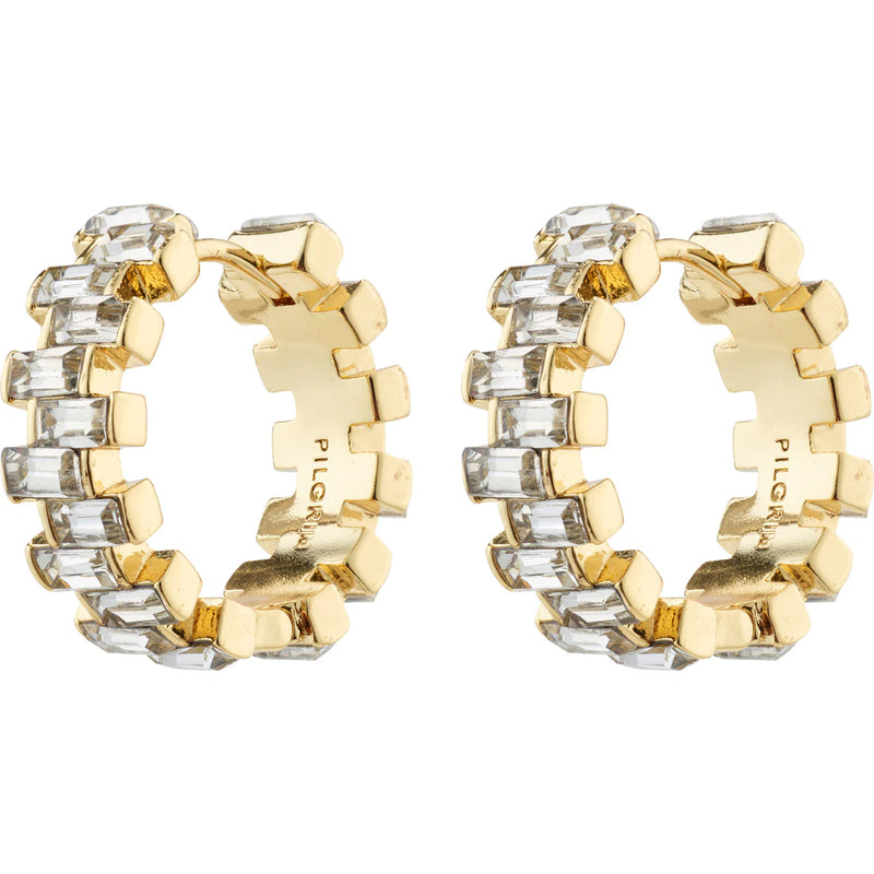 HELI Crystal Hoop Earrings | Gold-Plated