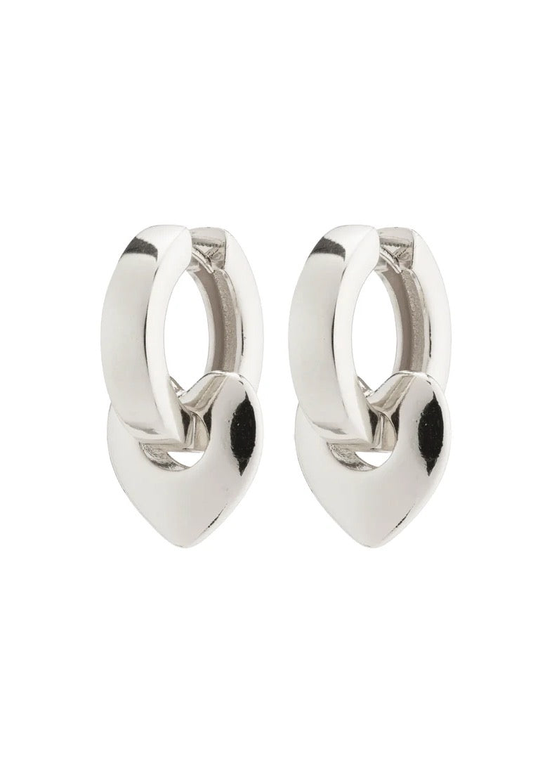 IOKASTE Chunky Heart Hoops | Silver-Plated