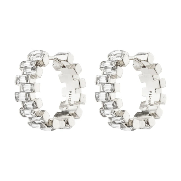 HELI Crystal Hoop Earrings | Silver-Plated