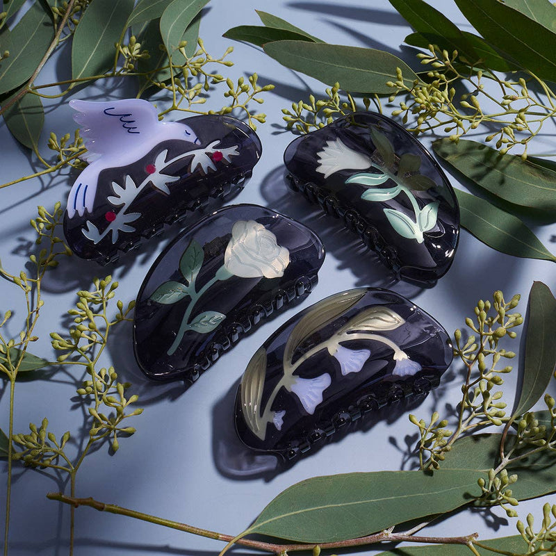 Women's Elegant Belladonna Floral Hair Claw