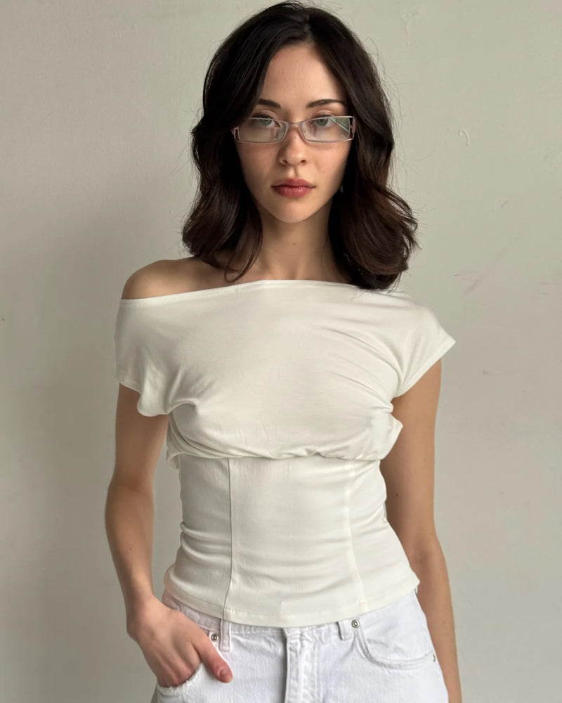 Dahlia Boatneck | White
