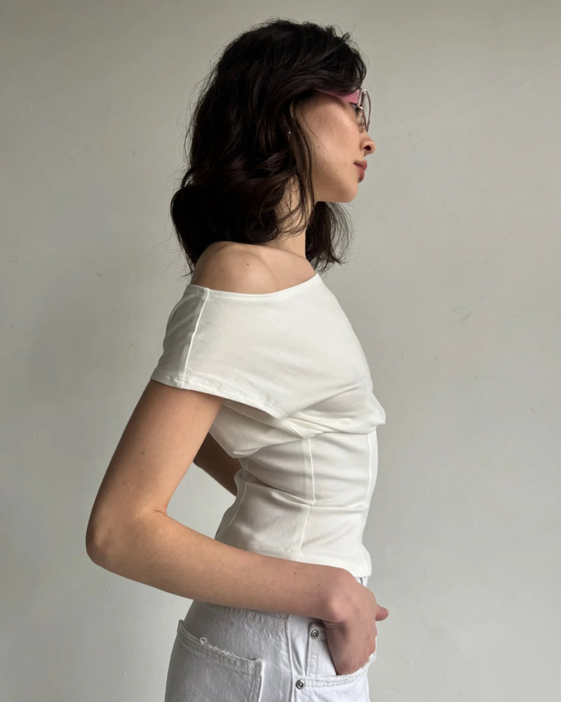 Dahlia Boatneck | White