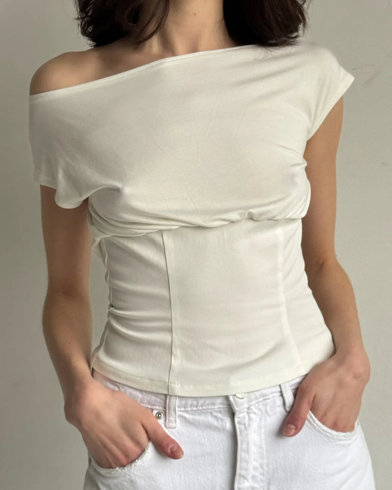 Dahlia Boatneck | White