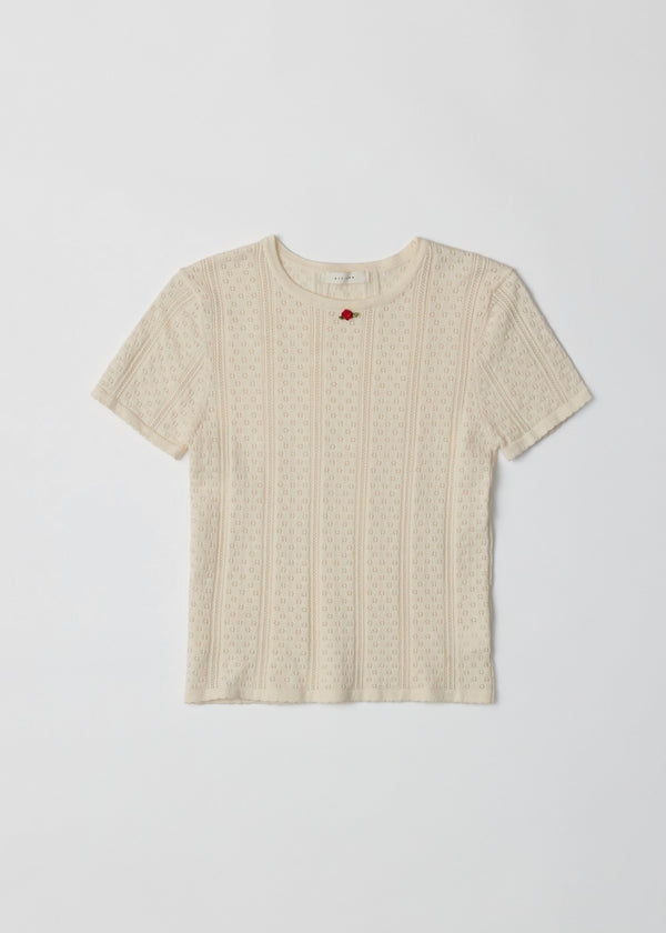 Monique Pointelle Tee | Cream