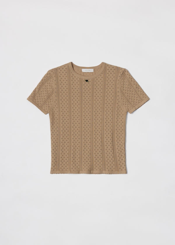 Monique Pointelle Tee | Beige