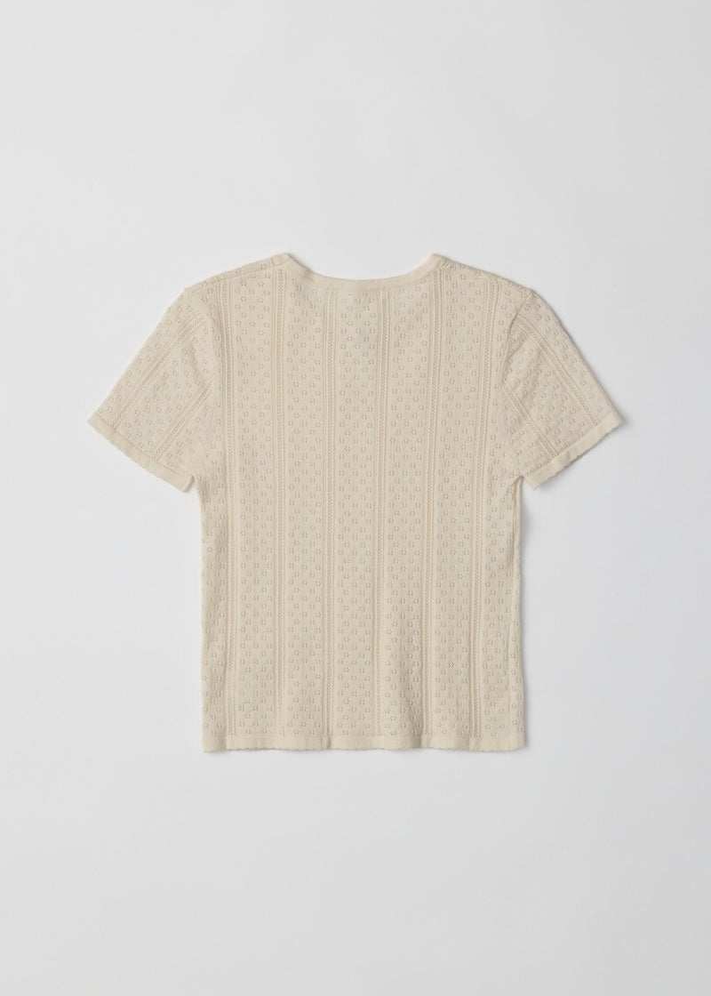 Monique Pointelle Tee | Cream