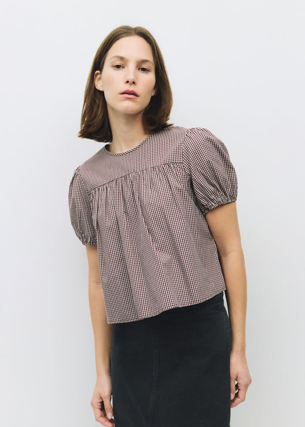 Carroll Gingham Top | Brown