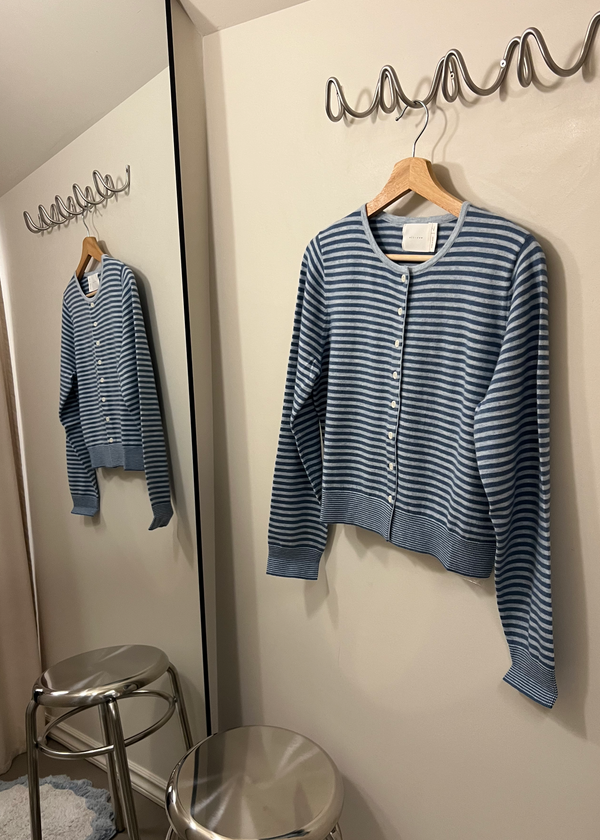 Montana Striped Cardigan | Blue & Navy