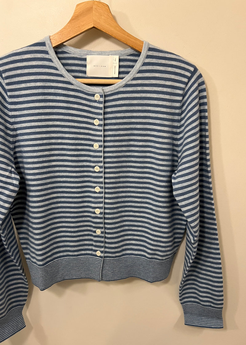 Montana Striped Cardigan | Blue & Navy