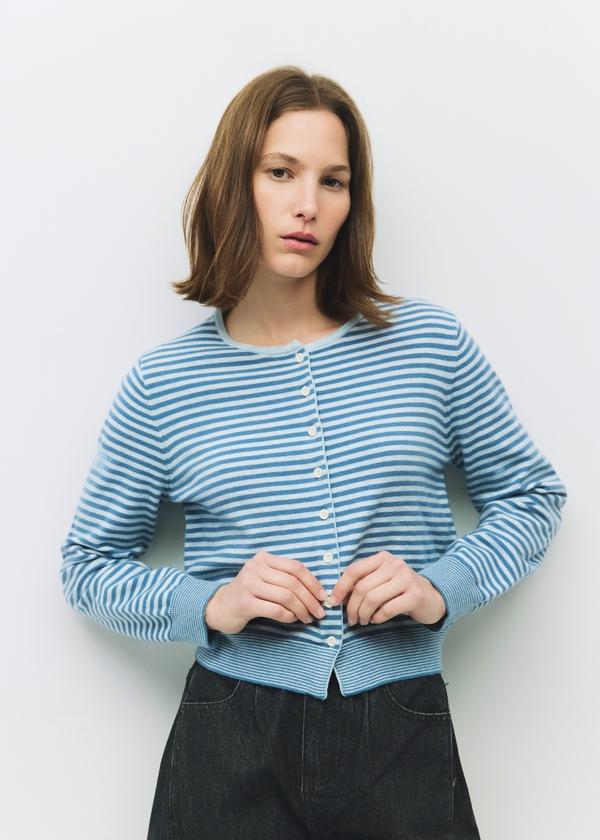 Montana Striped Cardigan | Blue & Navy