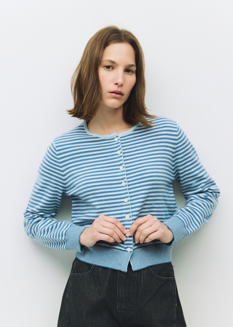 Montana Striped Cardigan | Blue & Navy